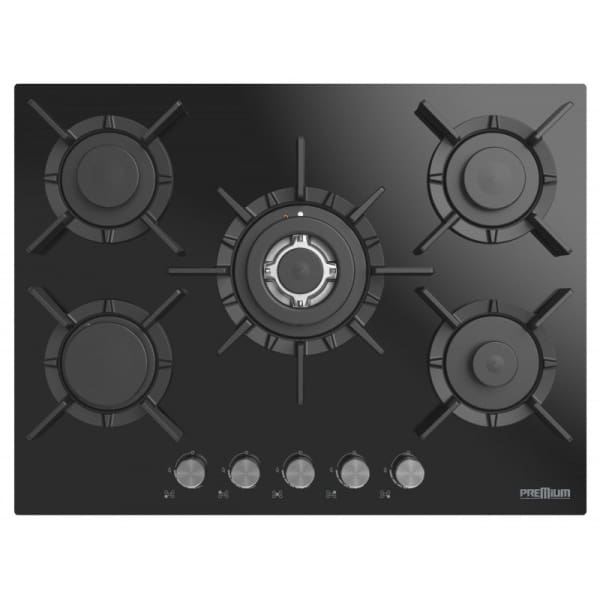 Plaque à gaz PREMIUM 5 Feux noir en verre fonte (AP751.BS03) Plaque à gaz PREMIUM 5 Feux noir en verre fonte (AP751.BS03)